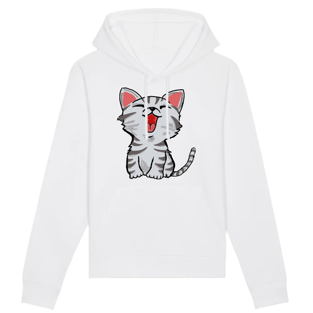 Small Cat Graphic Pullover Hoodie
