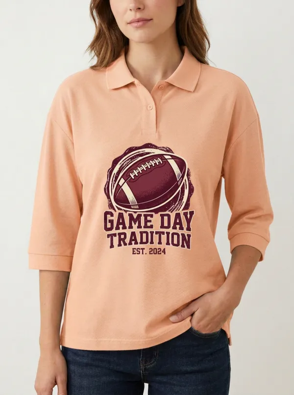 Football Inspired Casual Polo Shirt
