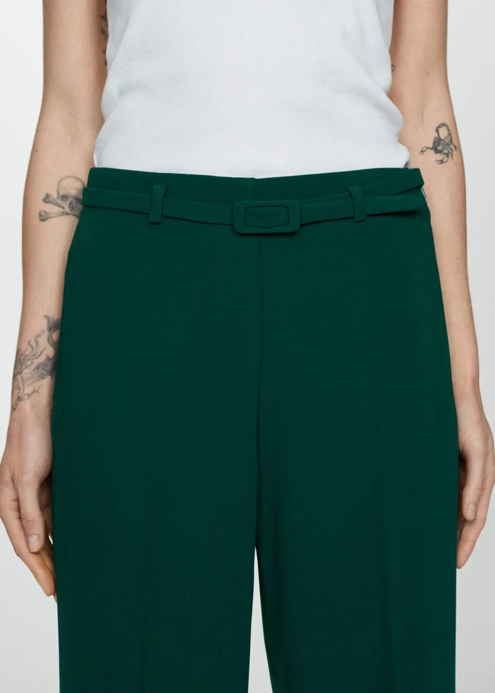 Wideleg Pants With Belt