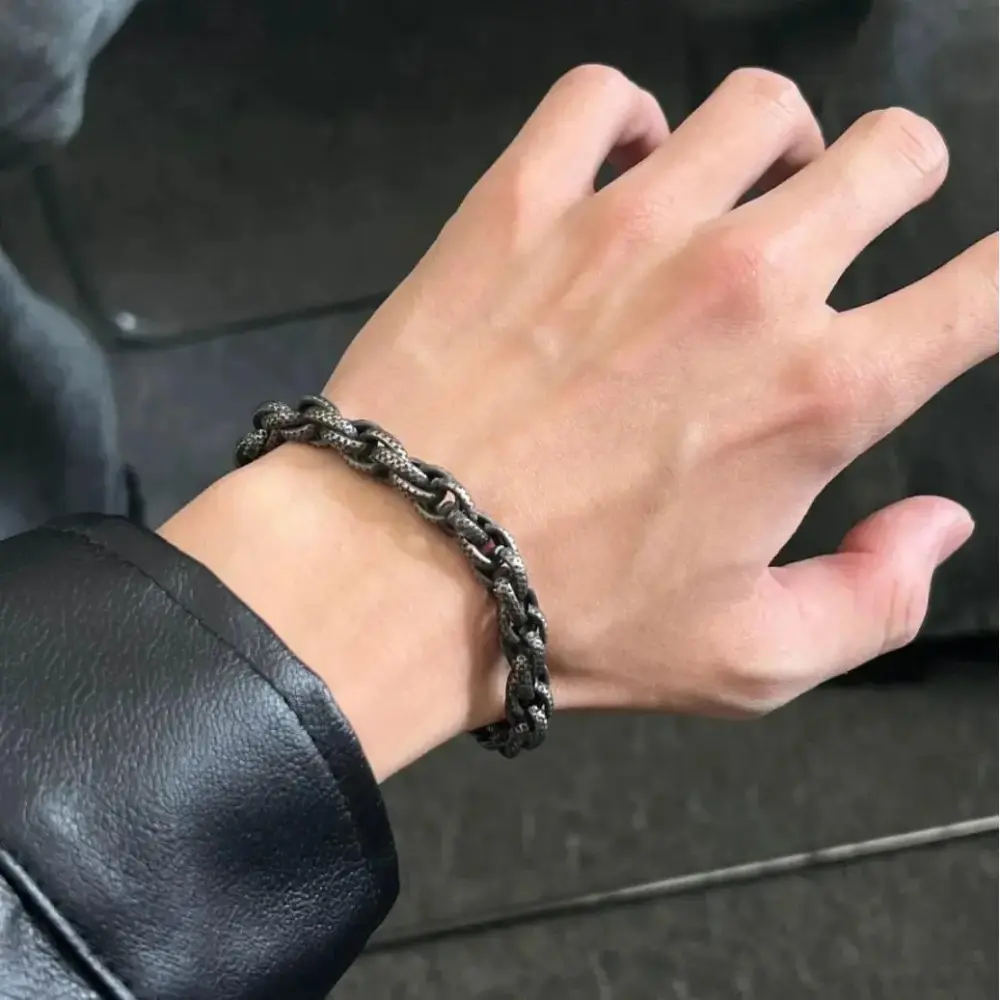 Twisted Snake Pattern Titanium Bracelet