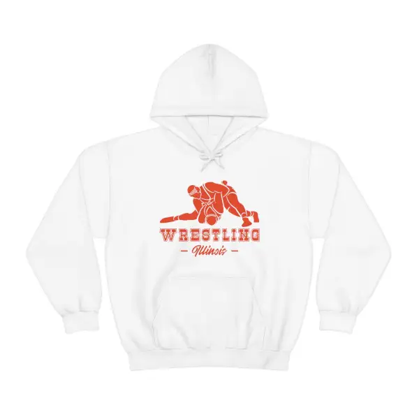 Classic Print Wrestling Graphic Pullover Hoodie