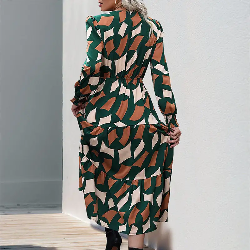 Women's Long-Sleeve Ruffled Summer Maxi Dress
