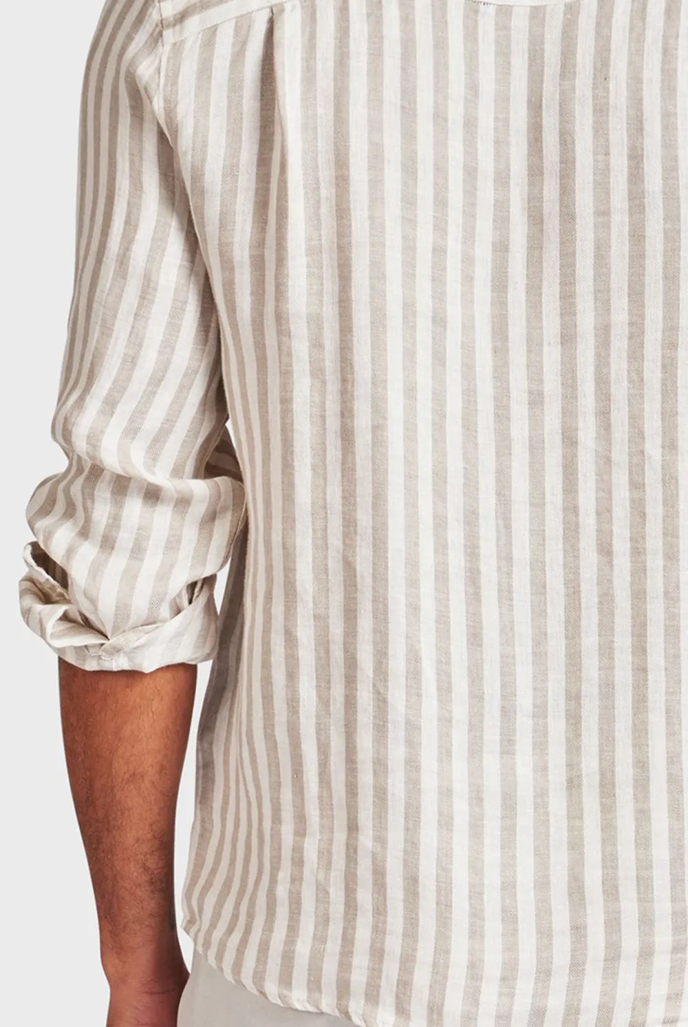 Vertical Stripe Cotton Casual Button Down Shirt