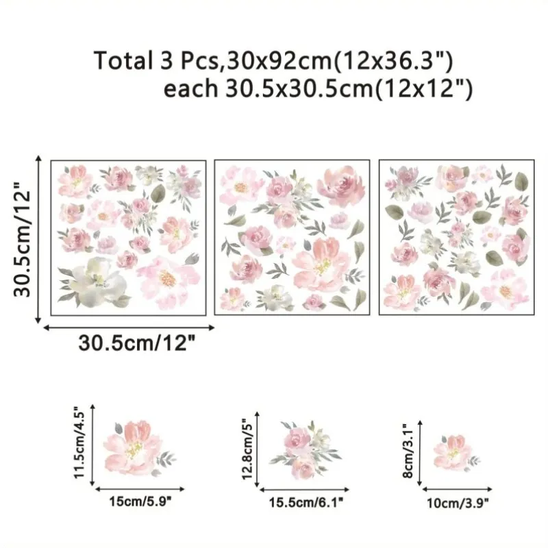 Watercolor Floral Wall Decals