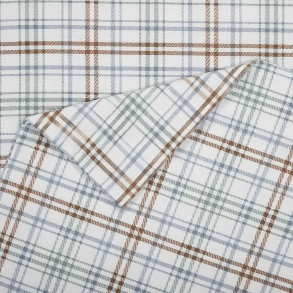 Cotton Flannel Plaid Farmhouse Sheet Bedding Set