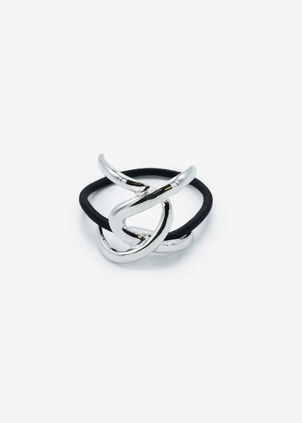 Silver Twist Design Hair Tie