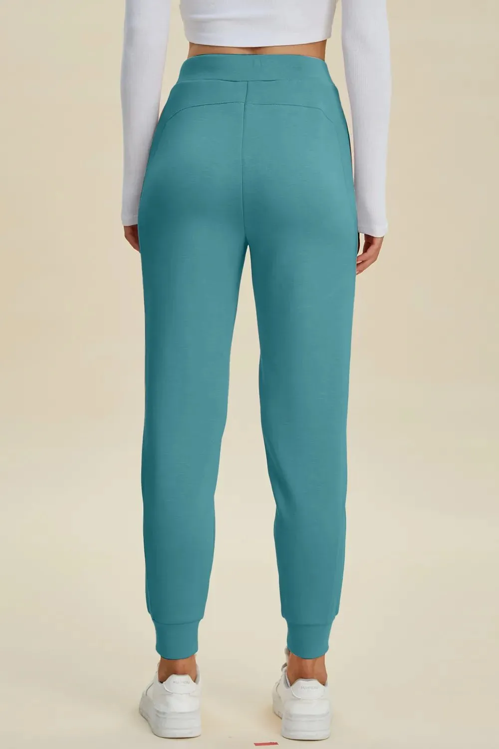 Relaxed High Waist Drawstring Casual Pants