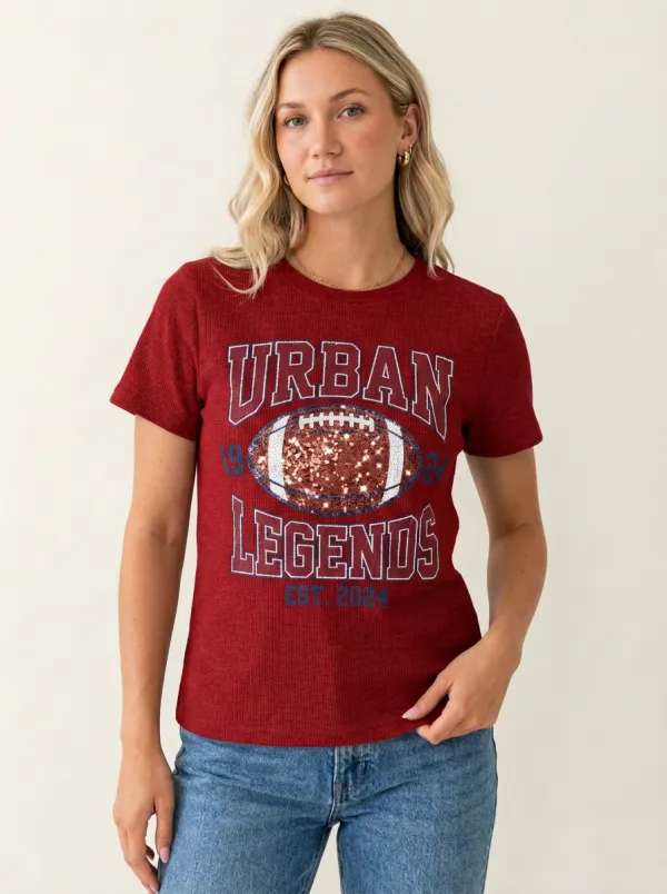 Women's Bold Gridiron Ball Crewneck T-Shirt