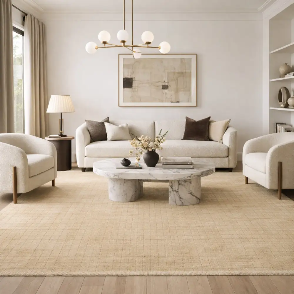 Hand-Loomed Square Pattern Carpet