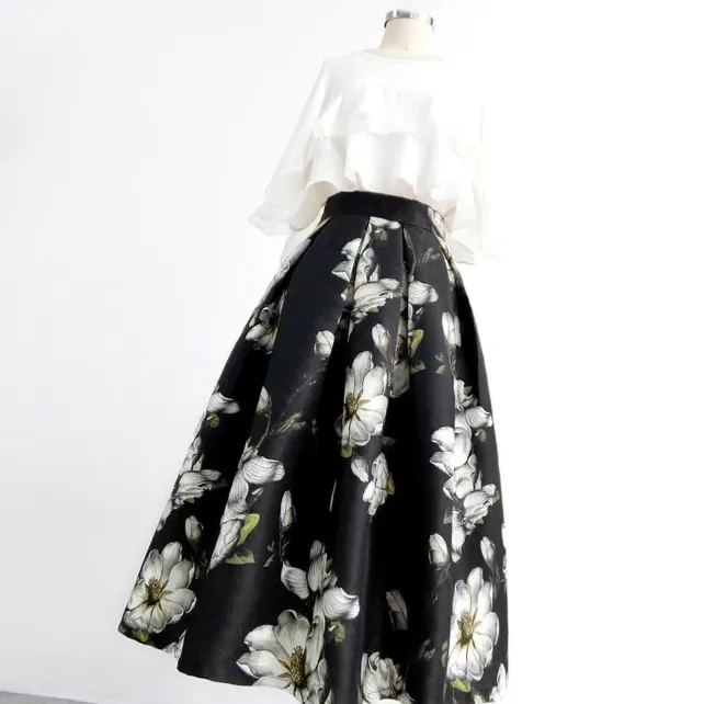 Classic Easy Everyday Casual Floral Skirt