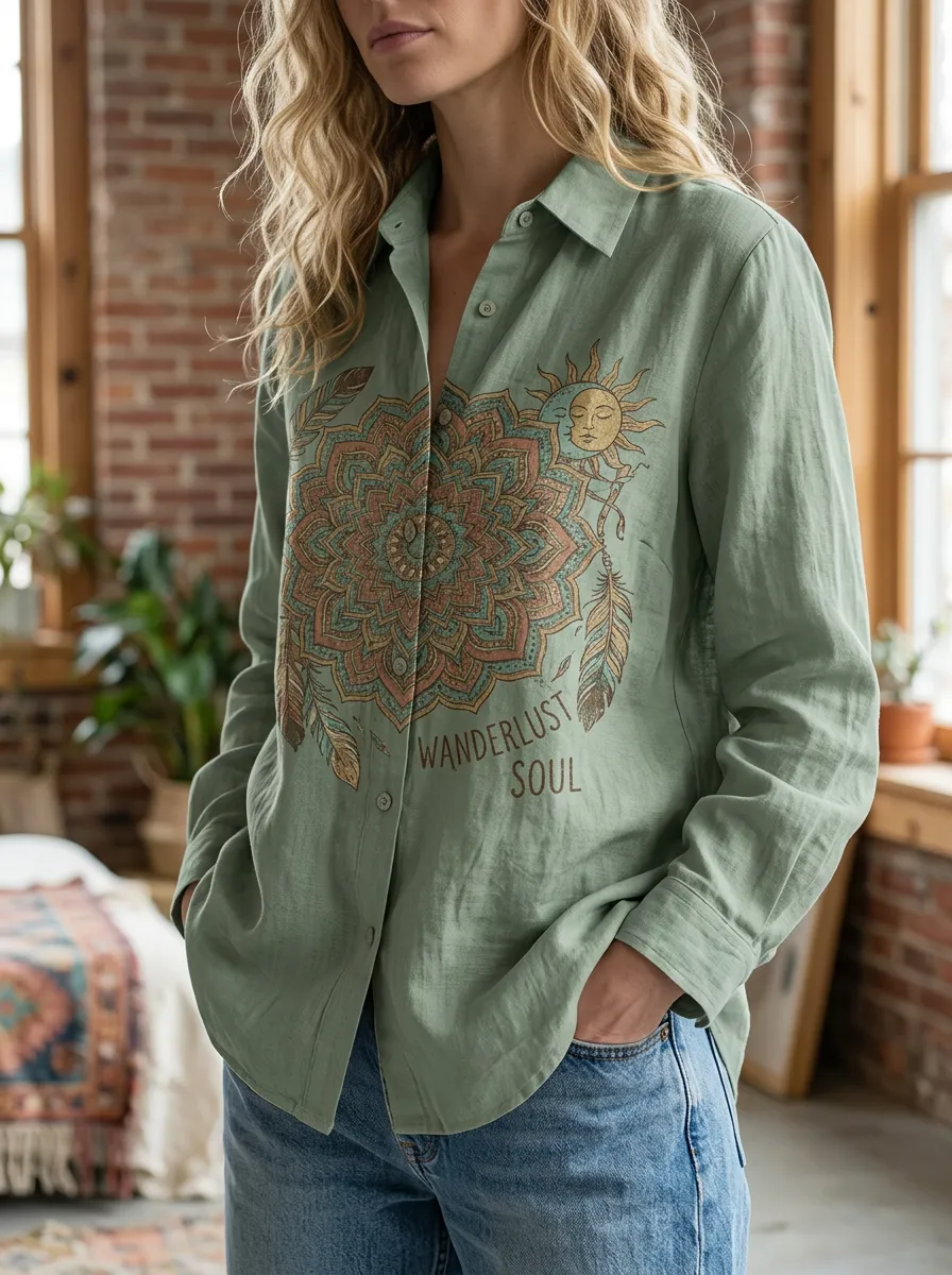 Wanderlust Soul Mandala Casual Shirt
