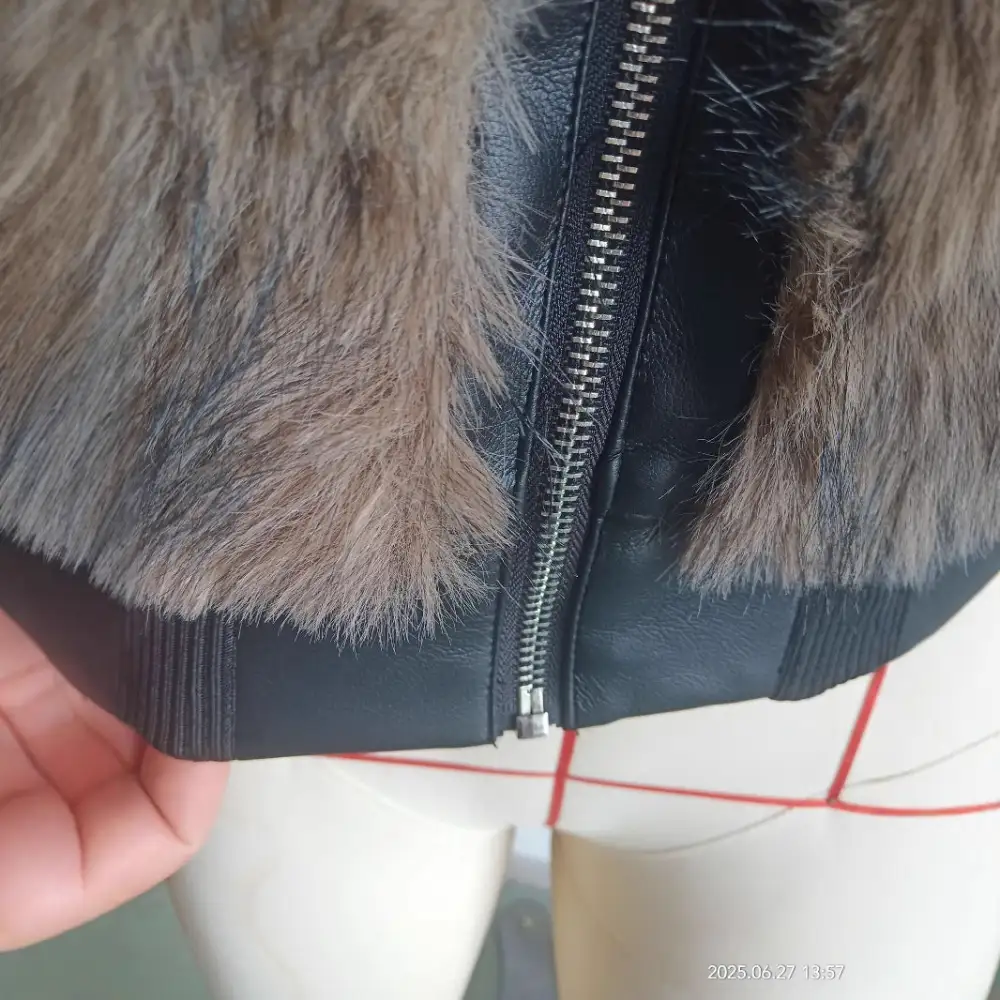 Cropped Faux Fur Shawl Collar Ribbed Trim Bomber Jacket