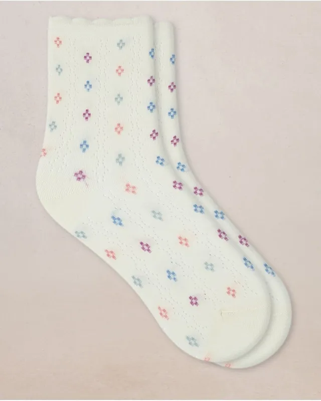 Cotton Diamond Openwork Socks