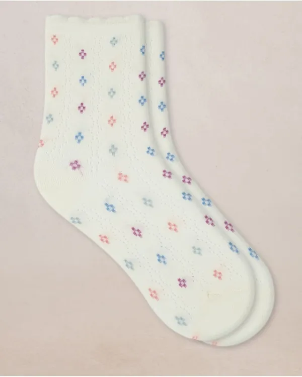 Cotton Diamond Openwork Socks