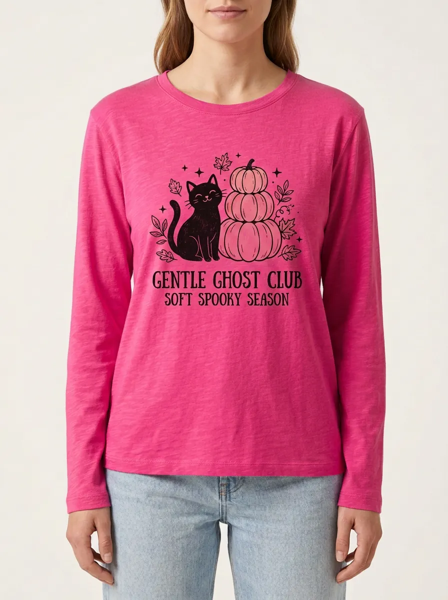 Festive Pumpkin Halloween Cotton Linen Long Sleeve Top