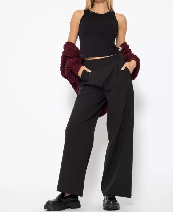 Black Ribbed Double Layer Tank Top
