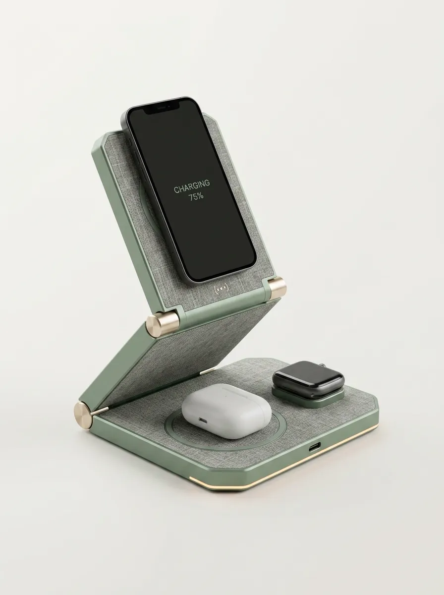 3-in-1 Foldable Fabric Wireless Charger
