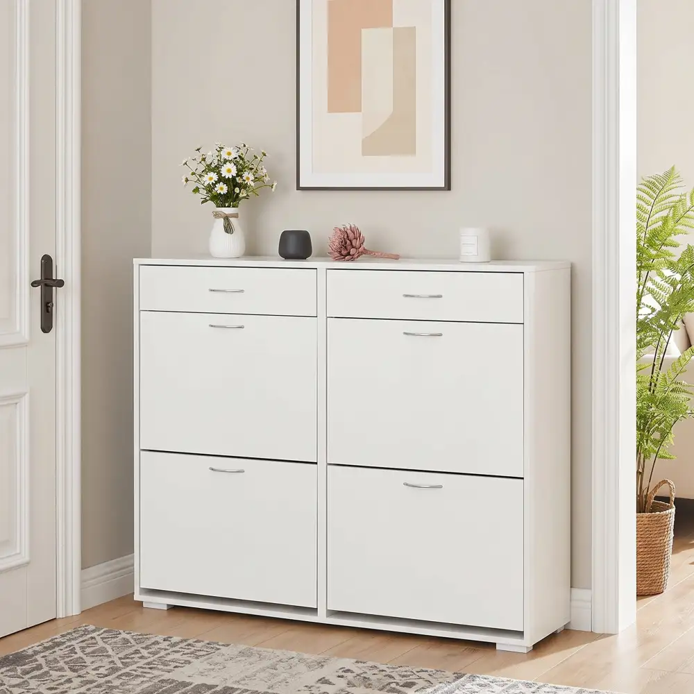 Flip Down Modern Drawer Shoe Cabinet