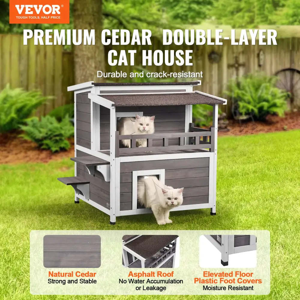 Wooden Story Cat House