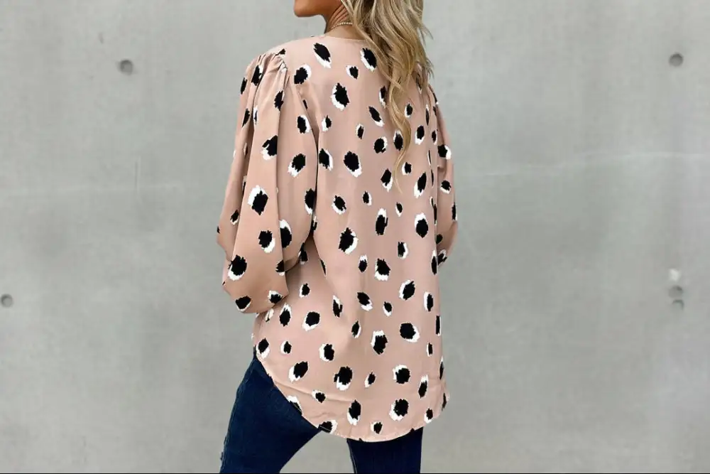Leopard Print V-Neck Blouse
