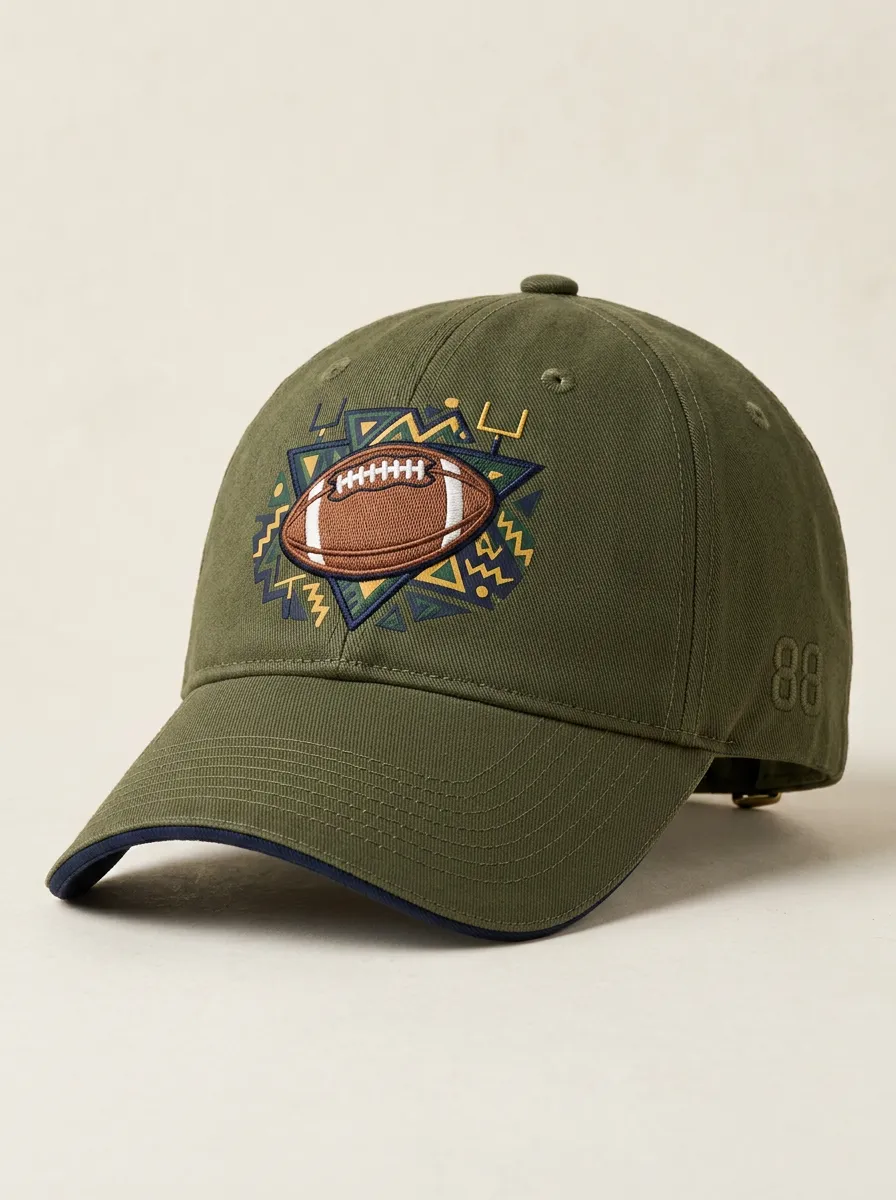 Men's American Football Fan Geometric Ball Printed Baseball Cap