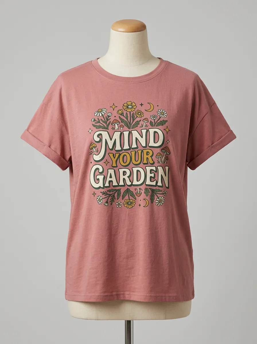 Gardening Lover Mushroom Floral Mind Your Garden T-Shirt