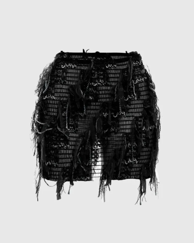 Fringe Short Skirt