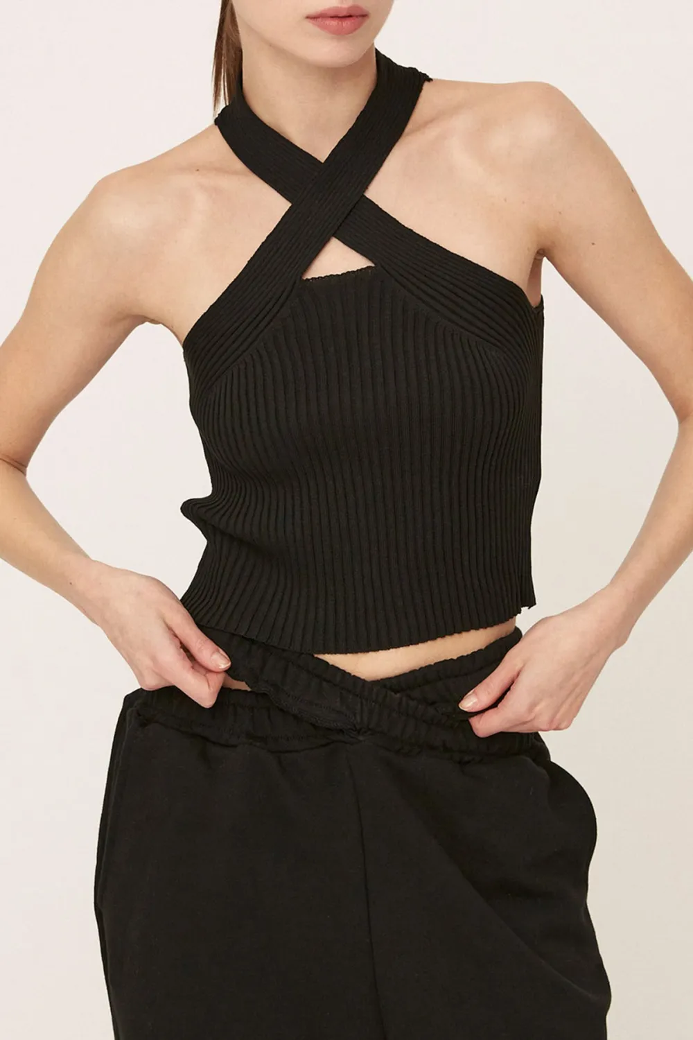 Twist Front Knitted Top