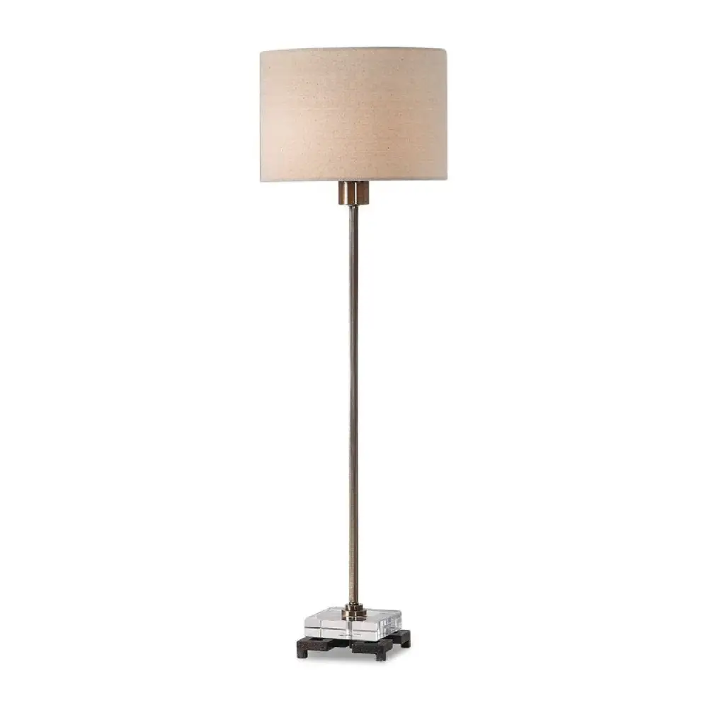 Antiqued Brass Buffet Lamp