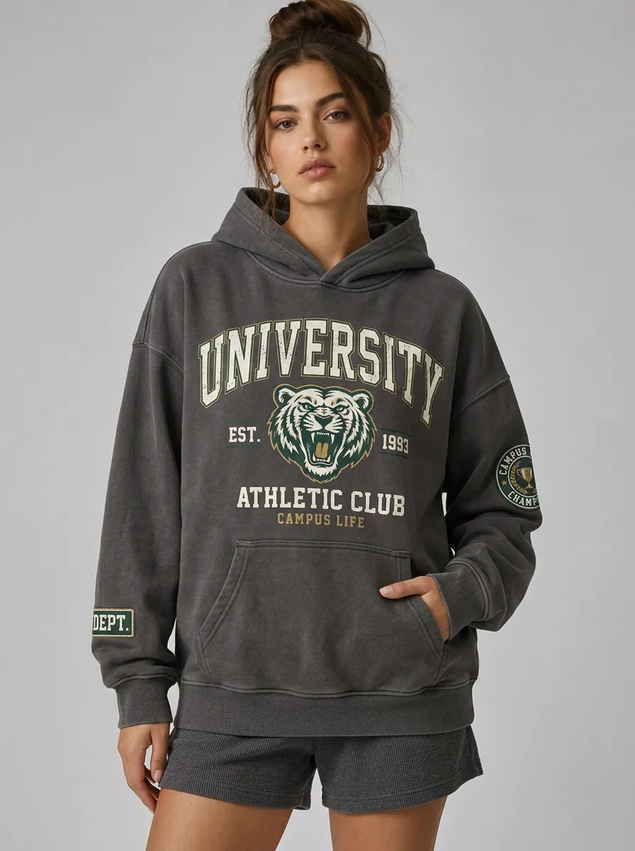 Women's University Athletic Club Tiger Graphic Printed Hoodie