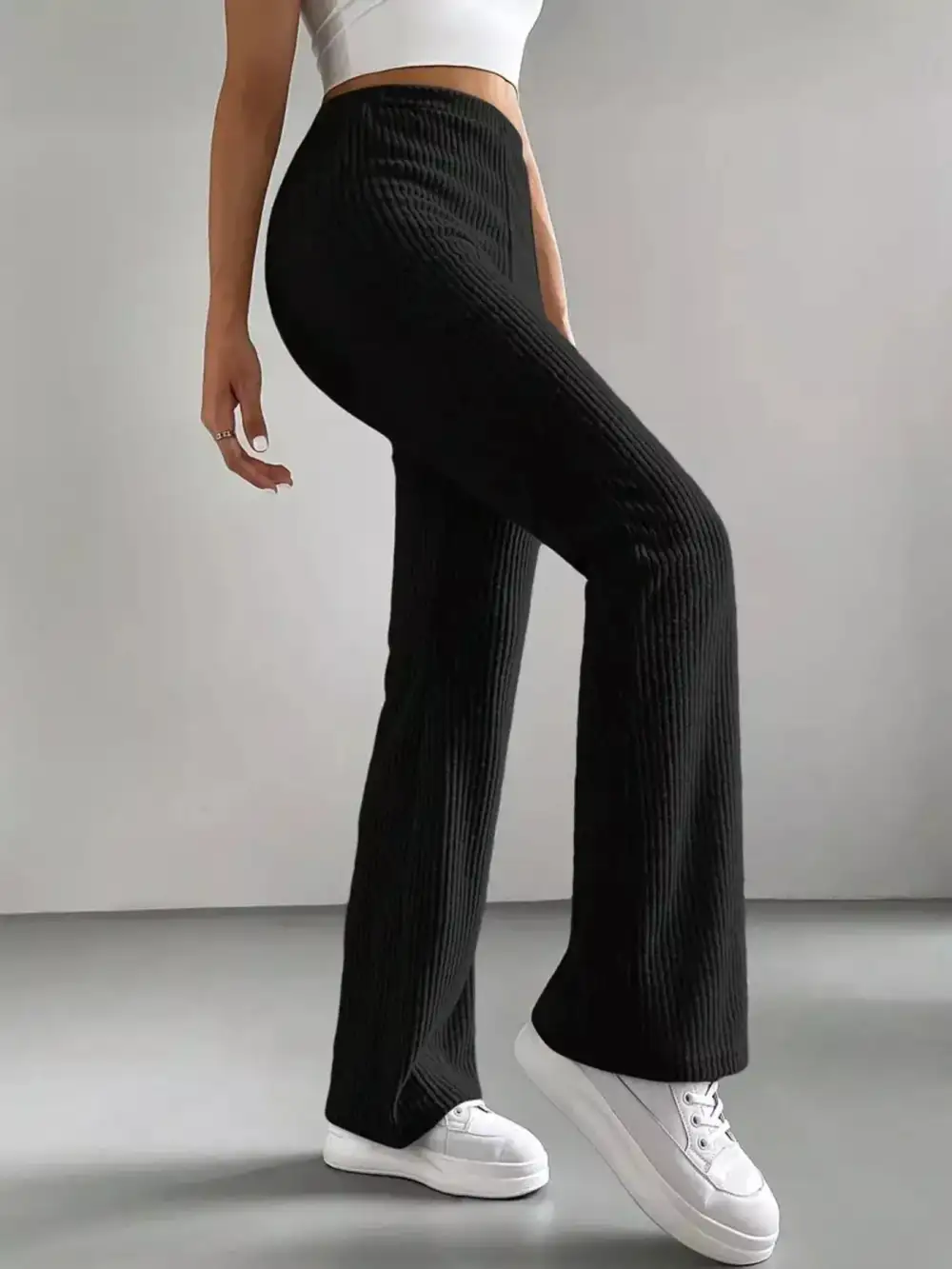 High Waist Flared Casual Pants