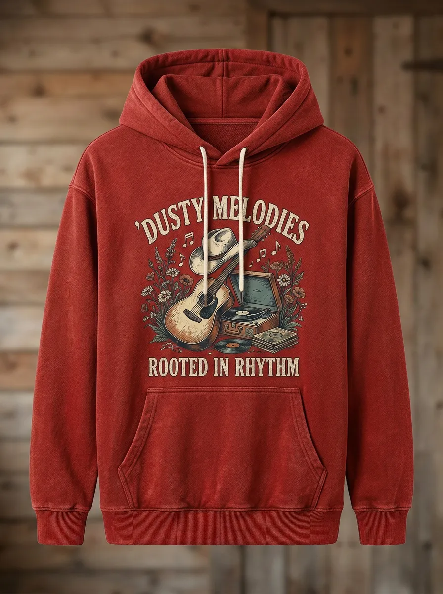 Honky-Tonk-Inspired Guitar Country Music Graphic Hoodie