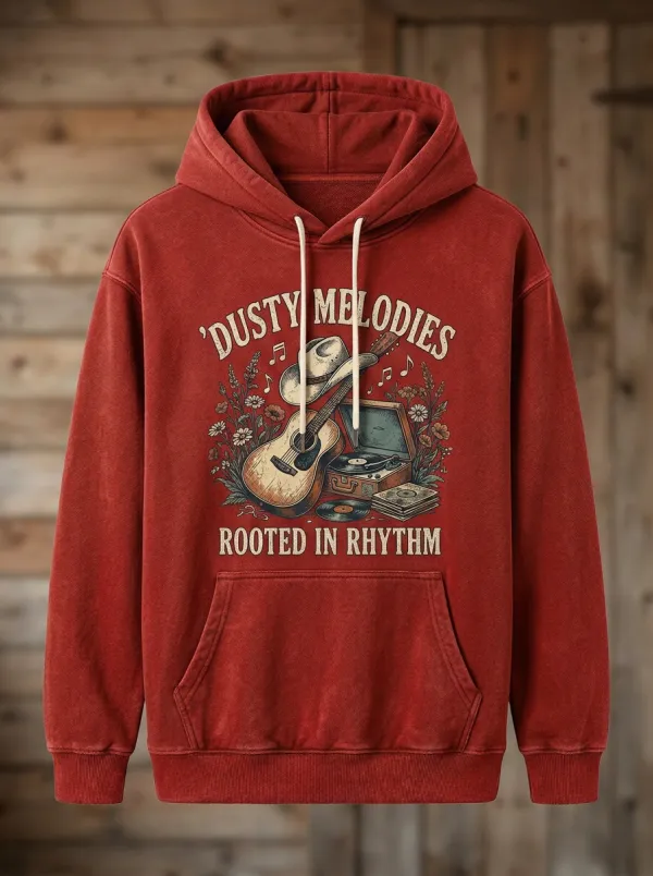 Honky-Tonk-Inspired Guitar Country Music Graphic Hoodie