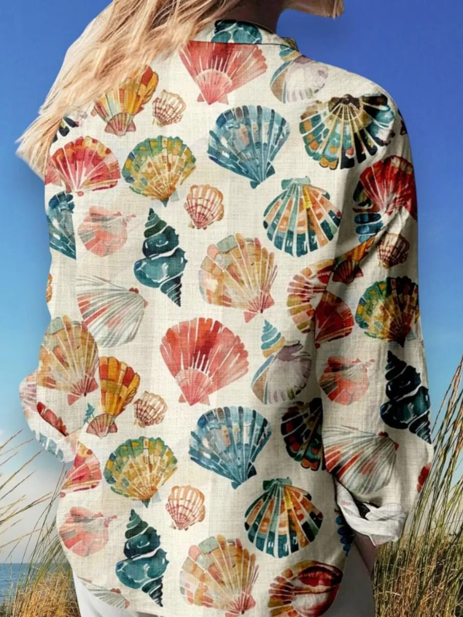 Watercolor Shell Long Sleeve Shirt