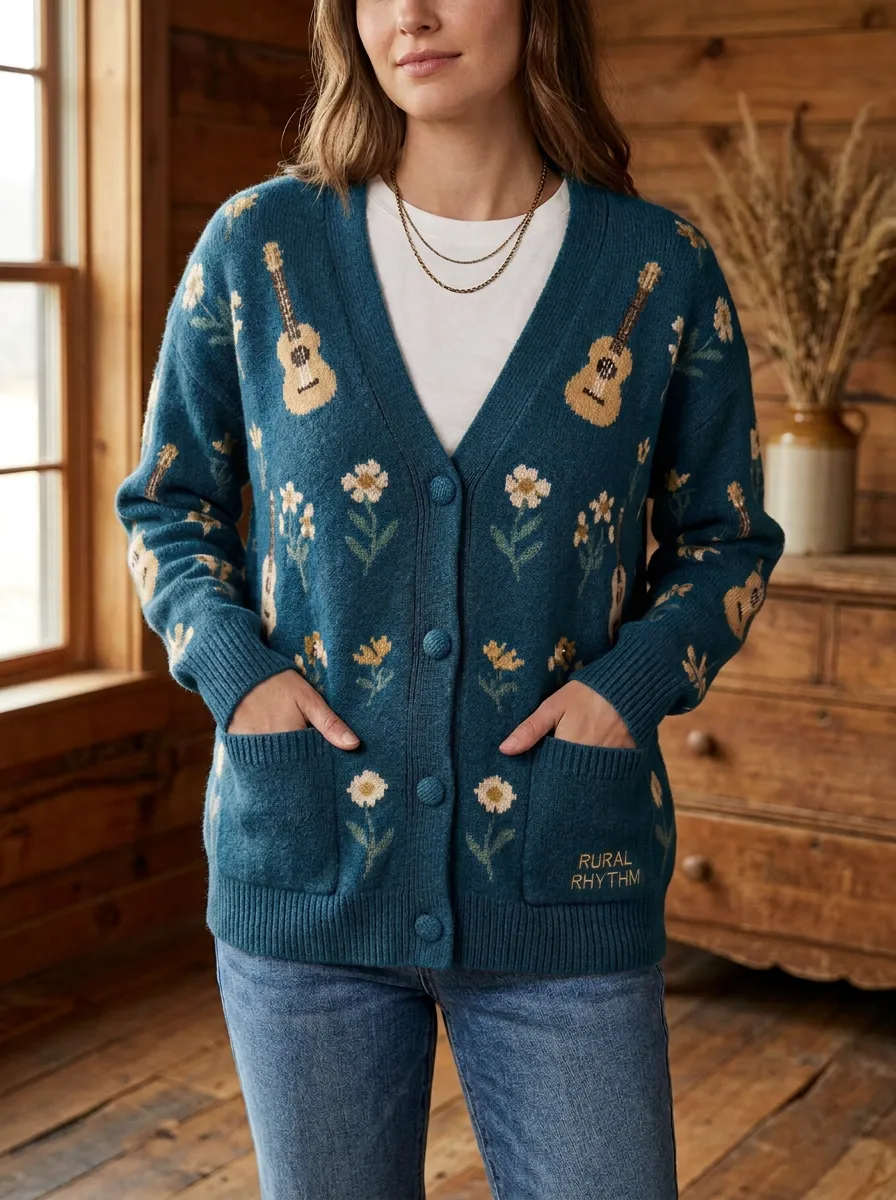 Vintage-Look Women's Country Music Casual Cardigan