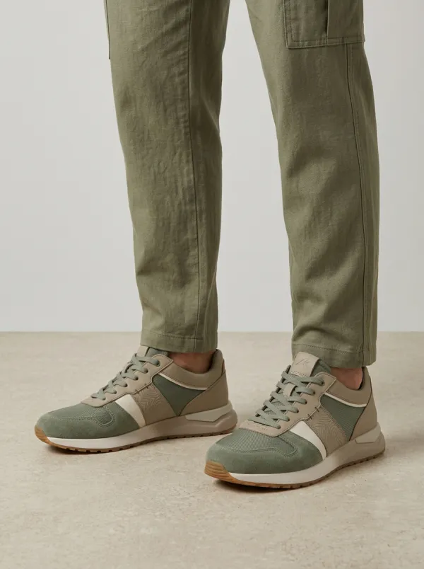 Men's Casual Outdoor Topographic Print Sneakers