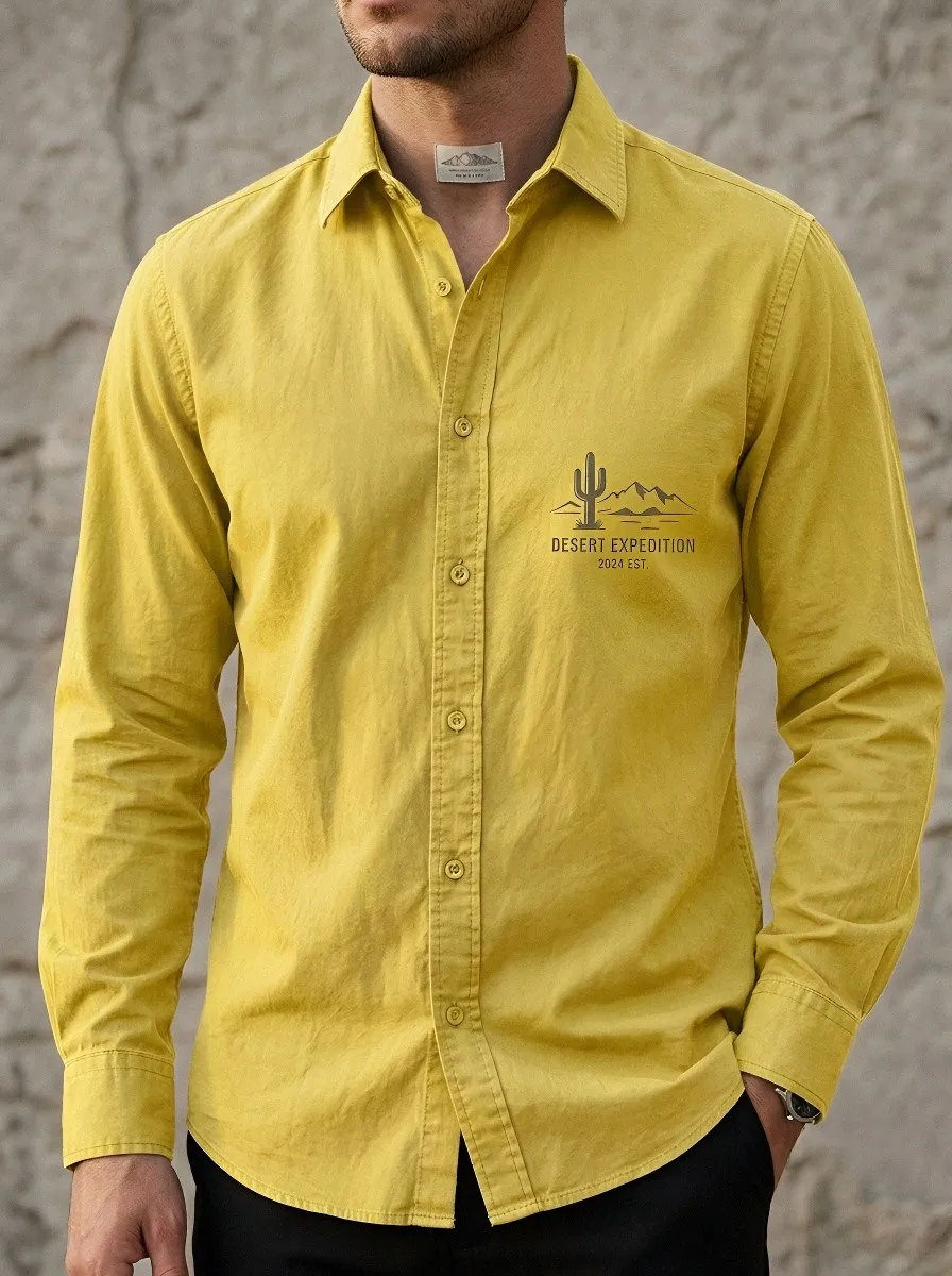 Men's Desert Expedition Cactus Mountain Printed Shirt
