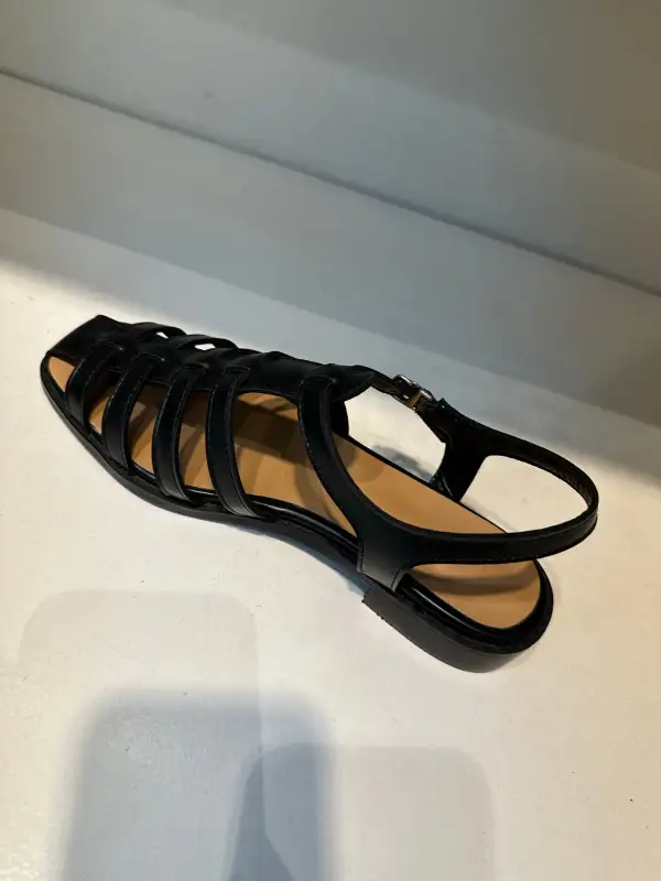 Versatile Faux Leather Flat Sandals