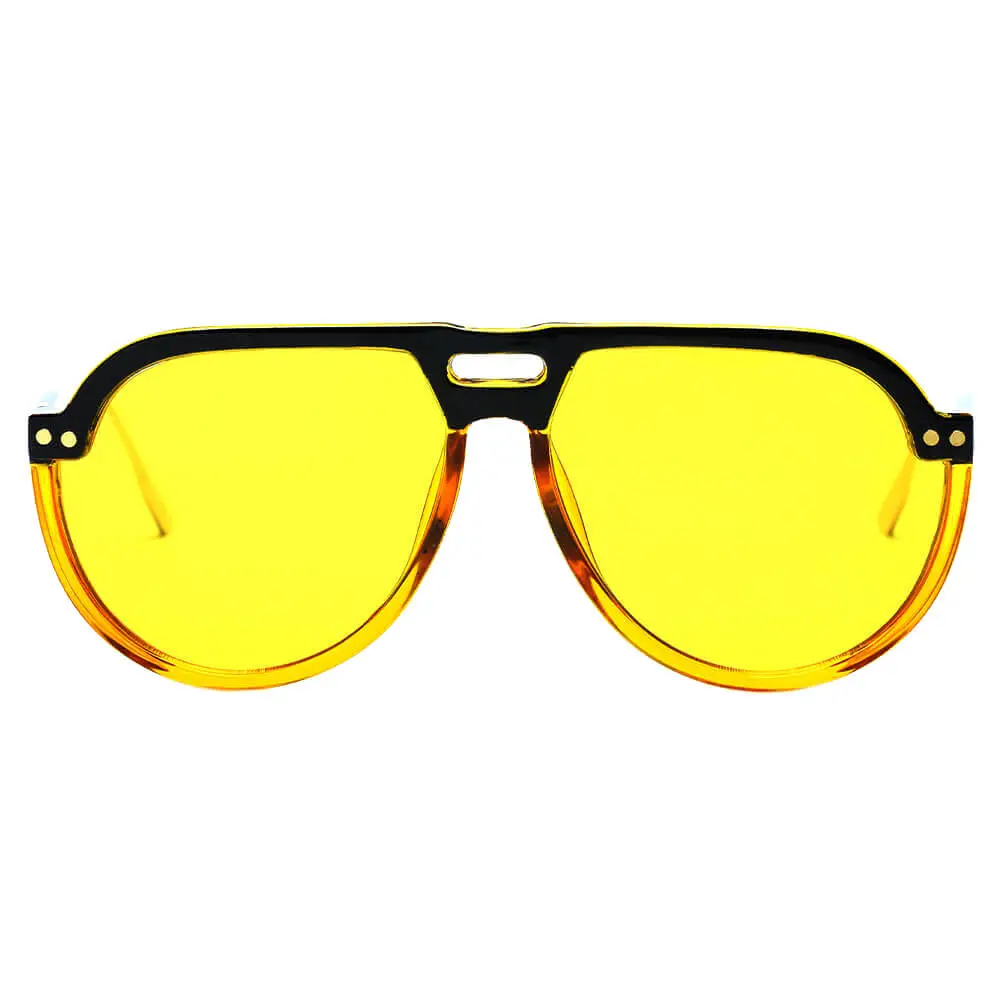 Patterned Round Frame Sunglasses