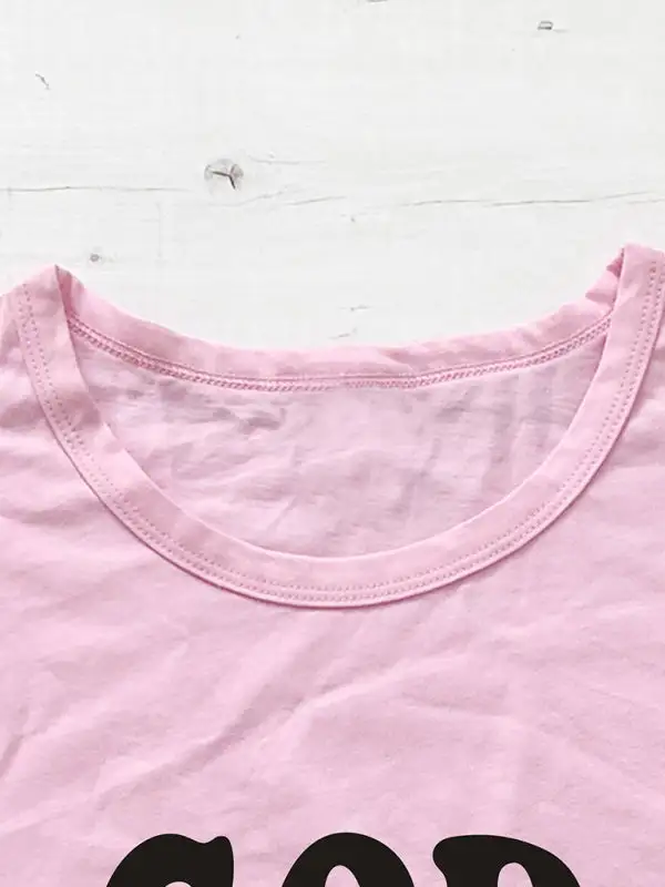 Easygoing Round-Neck Collared Short-Sleeve Knit T-Shirt