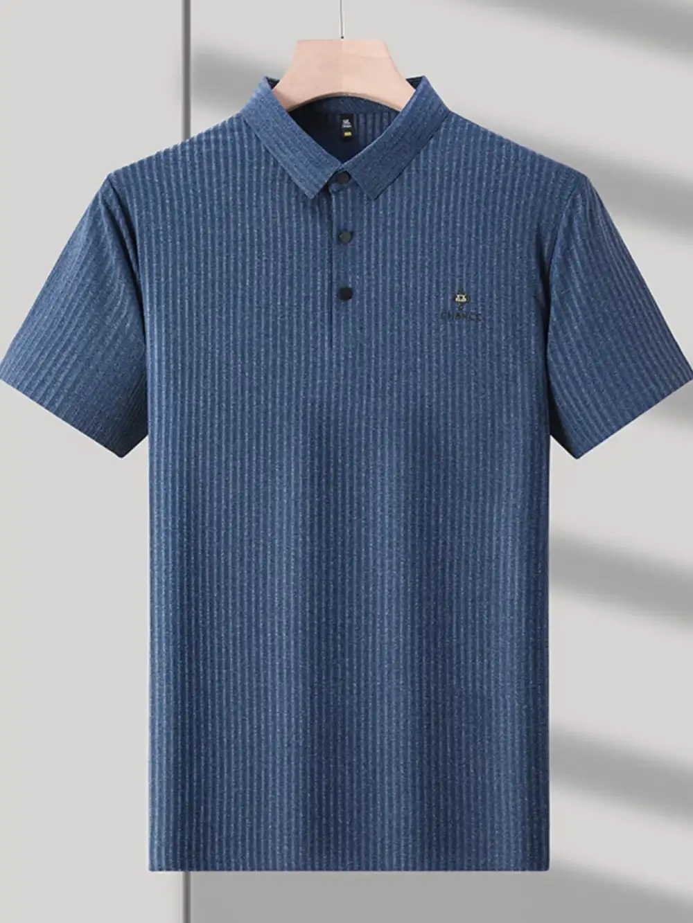 Relaxed Ribbed Short Sleeve Collared Polo Shirt