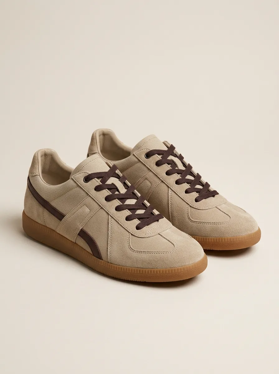 Unisex Minimalist Suede Leather Gum Sole Casual Shoes