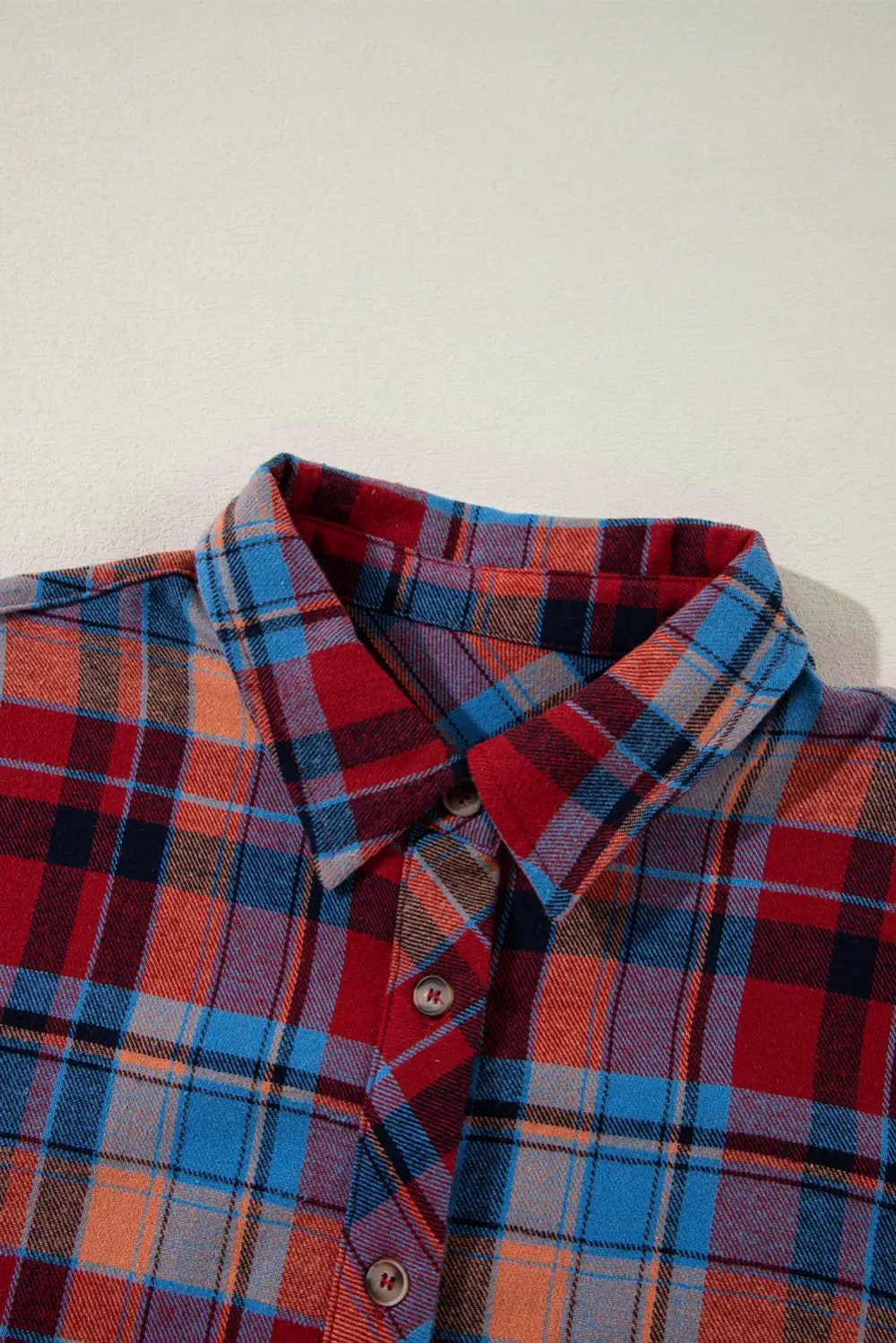 Plaid Relaxed Fit Western Inspired Shirt Blouse