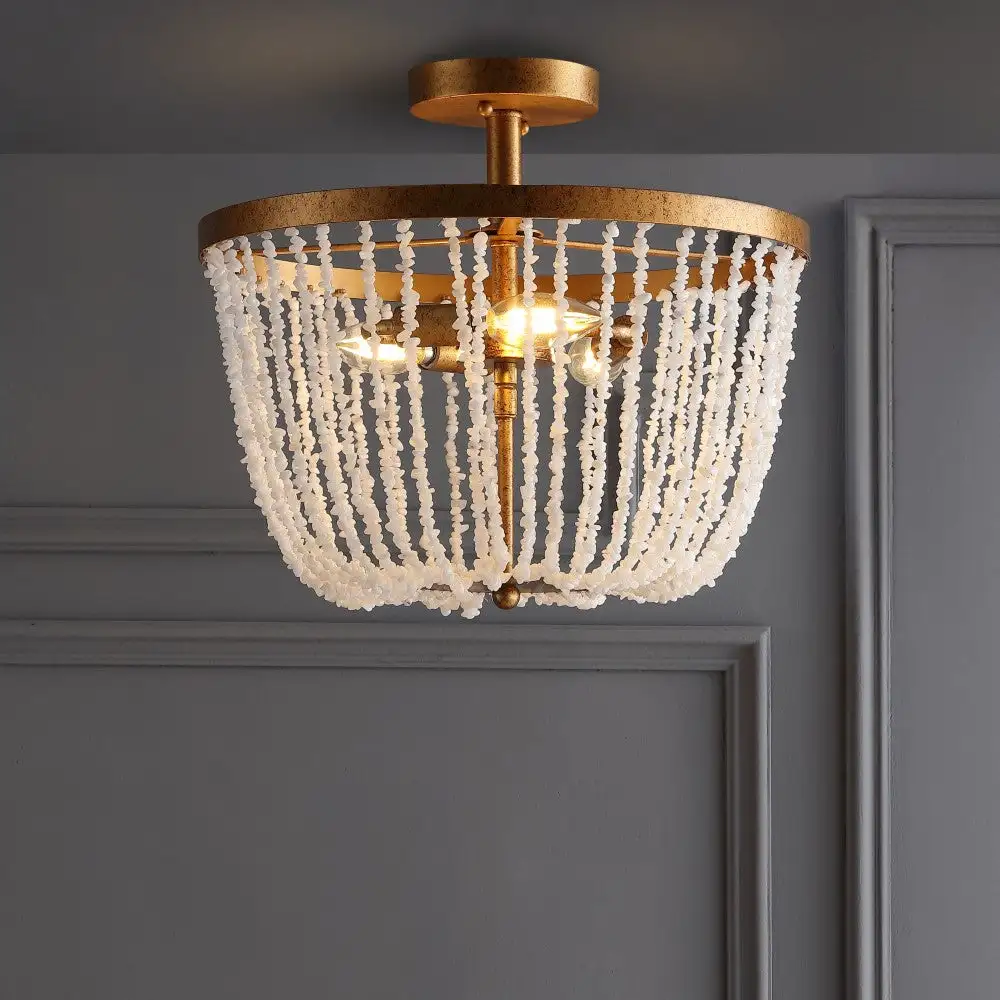 Stone/metal LED Flush Mount