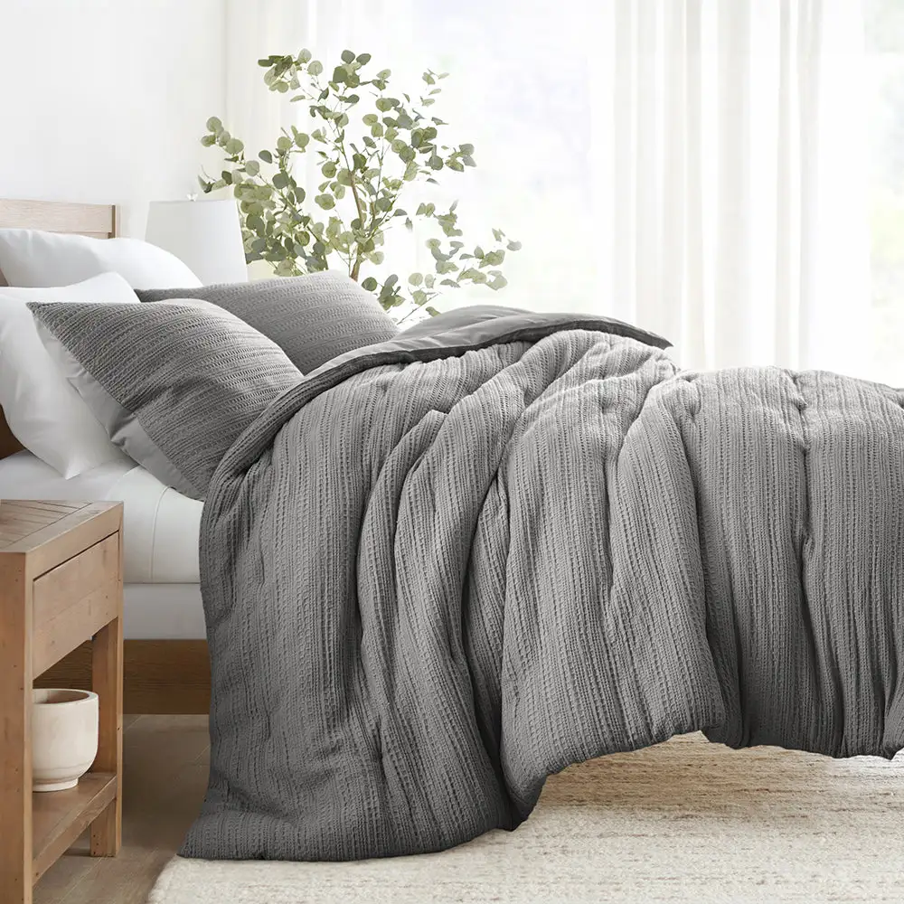 Waffle Textured Down Alternative Comforter Set