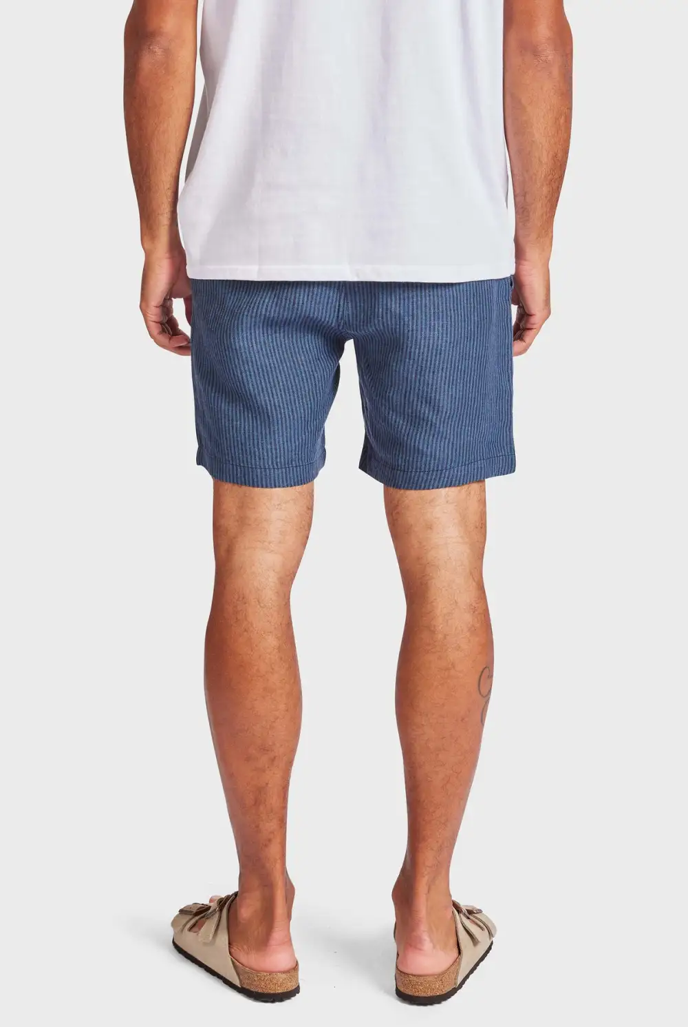 Vertical Striped Linen Blend Casual Resort Shorts