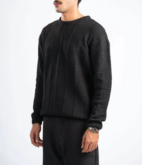 Black Soft Wool Blend Pullover