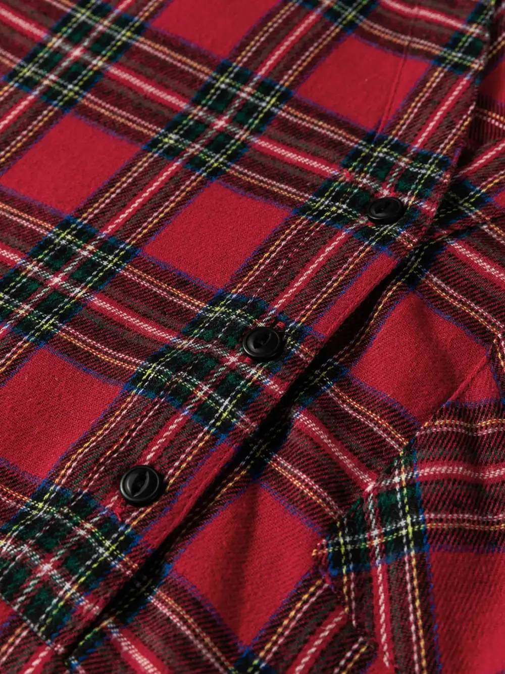Plaid Half Button Ruffle Mini Dress