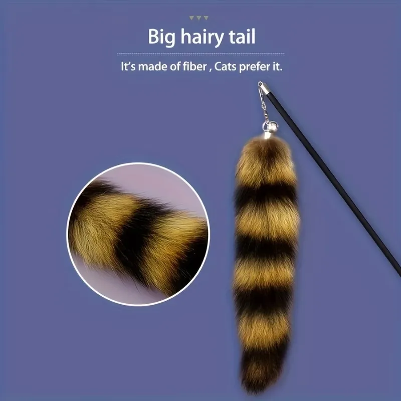 Cat Raccoon Tail Teaser Toy