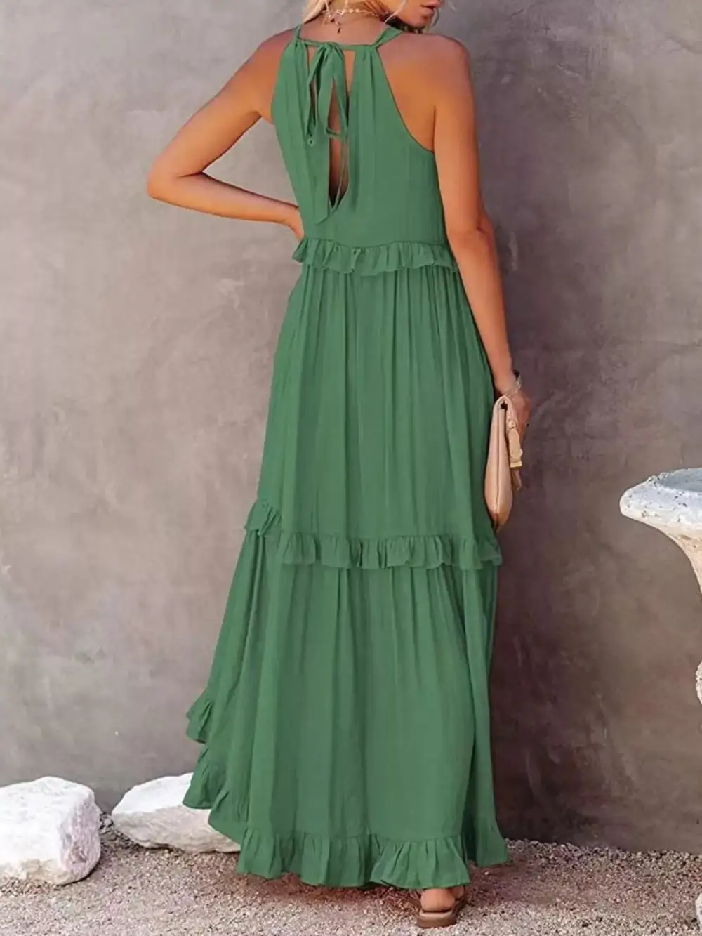 Classic Tiered Sleeveless Maxi Dress